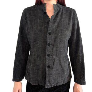 Eileen Fisher Linen Blend Grey Blazer Jacket Petite | MP